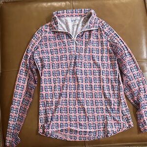 IBKUL Pink and Blue Geometric Print Top